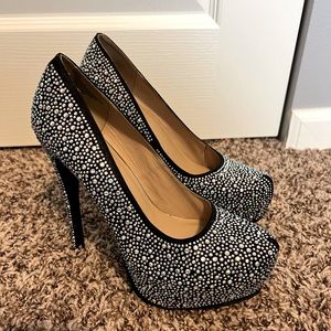 Black Rhinestone heels - Charlotte Russe, size 8